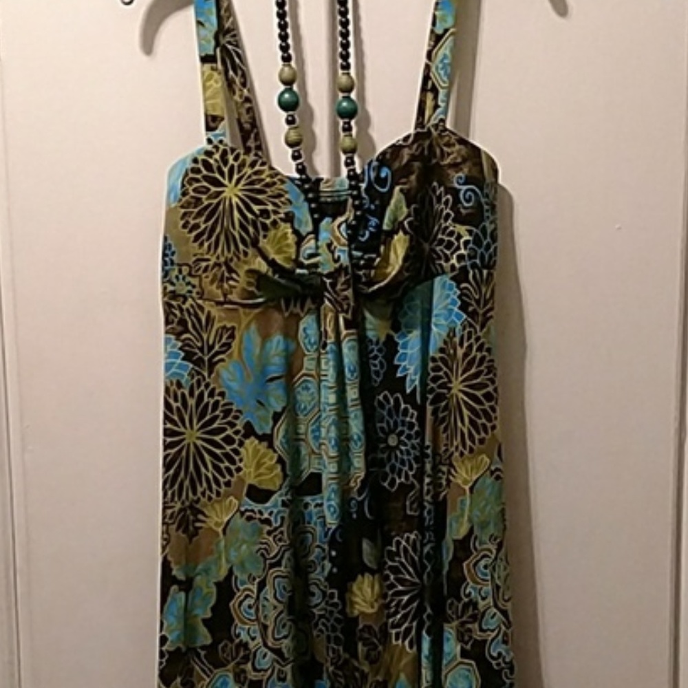 EUC halter bead neck dress by R&M Richards size 12